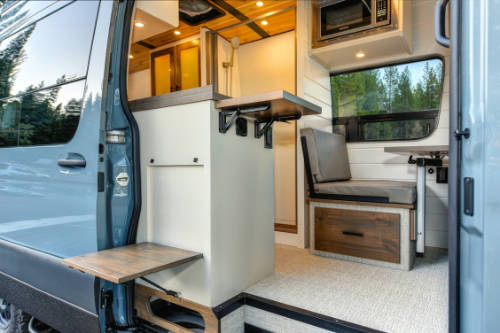 Interior of a van